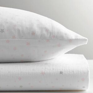 Restoration Hardware RH Baby Star Print Pillow Case - Petal Pink and Grey